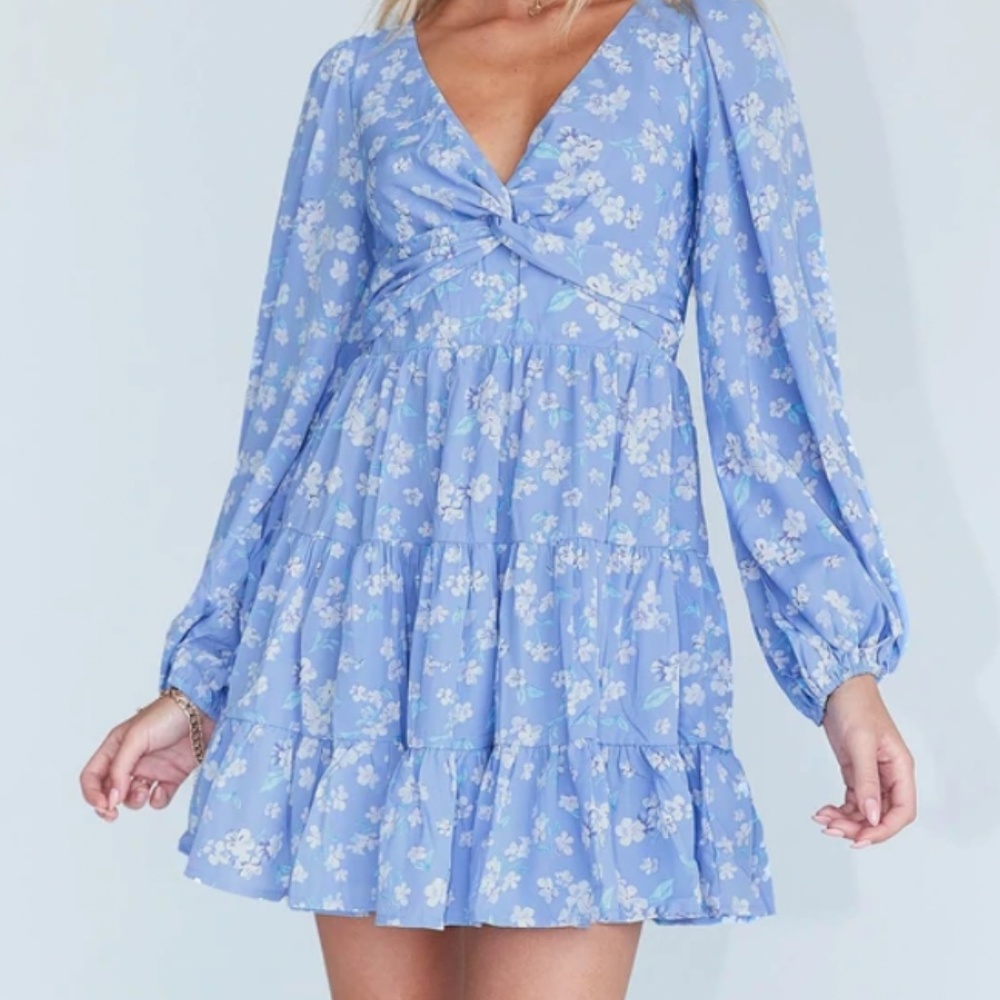 Princess Polly Blue Flower Dress